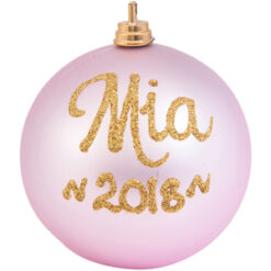 personalised christmas bauble baby pink
