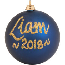 personalised christmas bauble navy blue