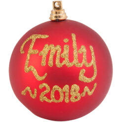 personalised red christmas bauble