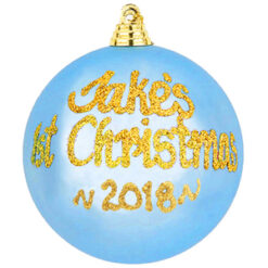 1st Christmas persoanlised bauble blue
