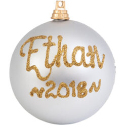 personalised christmas bauble silver