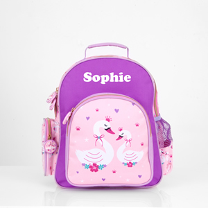 personalised-girls-swan-Backpack - Personalised Gifts